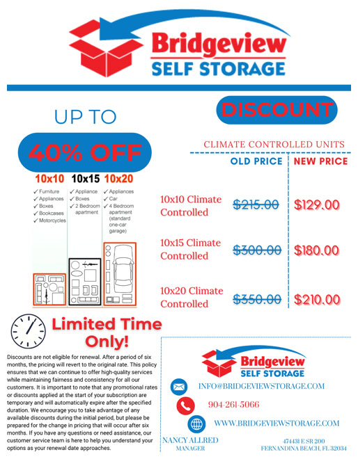 40% Off Self Storage